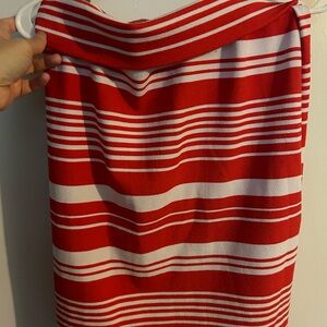 Lularoe Women’s red & white stripped skirt.